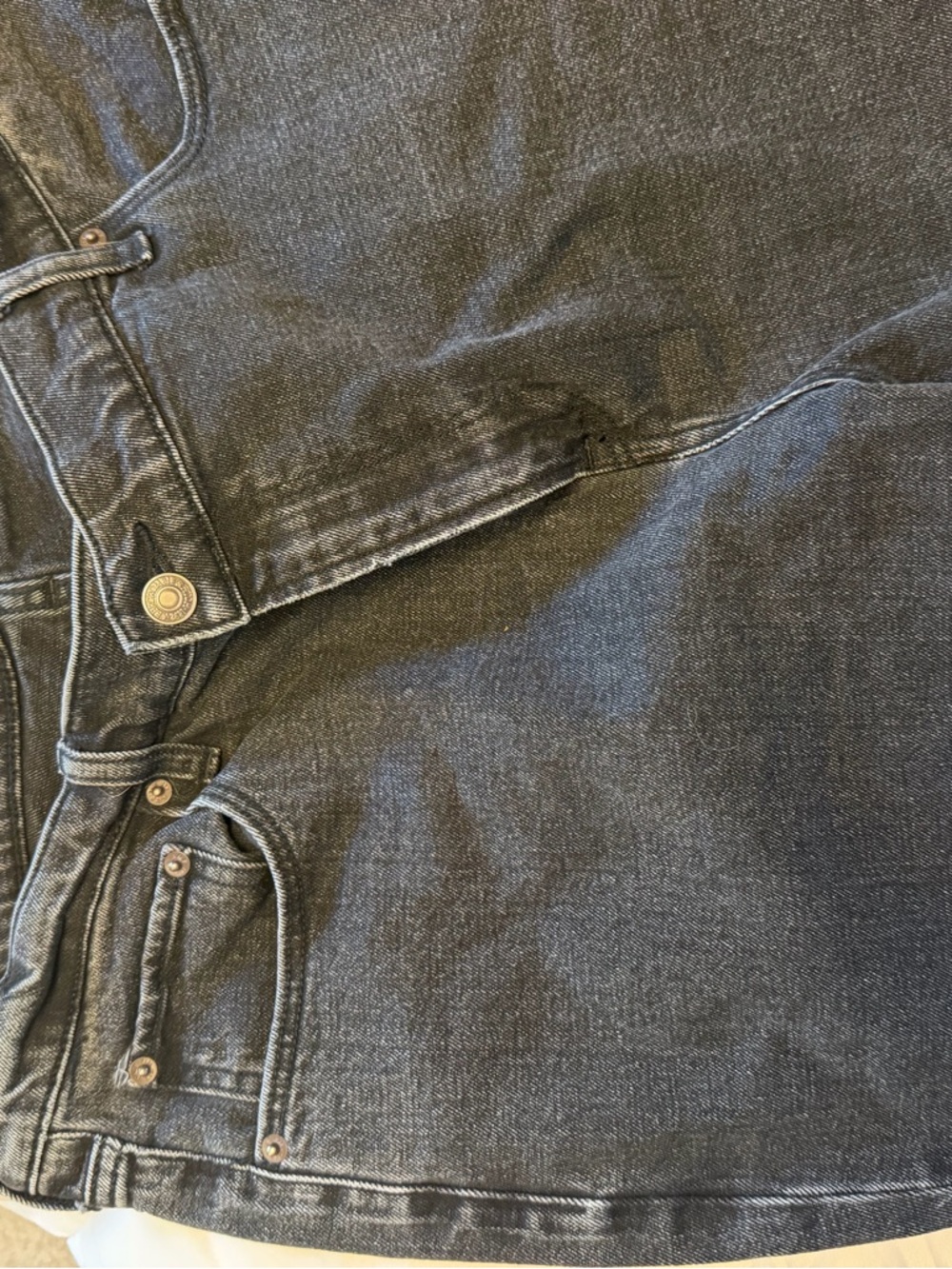 Abercrombie & Fitch Women's Washed Black 90s Straight-Leg Jeans Ultra High